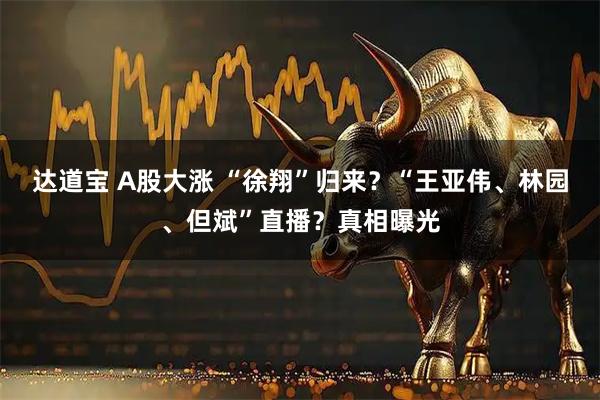 达道宝 A股大涨 “徐翔”归来？“王亚伟、林园、但斌”直播？真相曝光